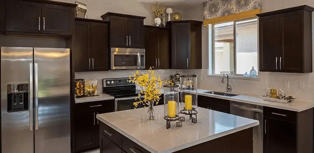 Cabinet painting results with freshly painted kitchen cabinets in Naperville, IL