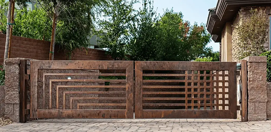 Custom driveway gate installation for a home entrance in Naperville, IL