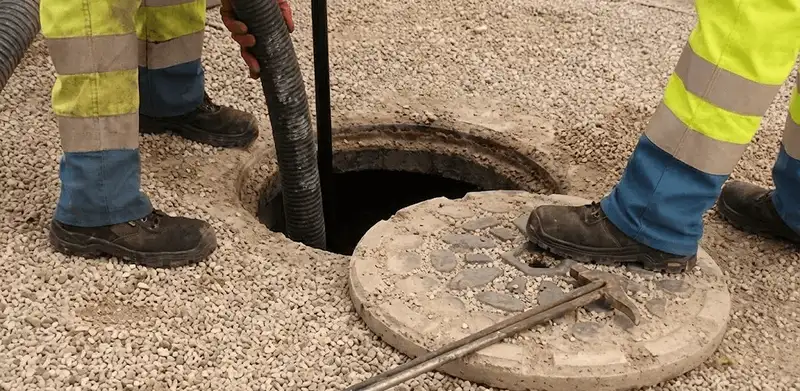Drain cleaning crew clearing a sewer access point with professional equipment in Naperville, IL
