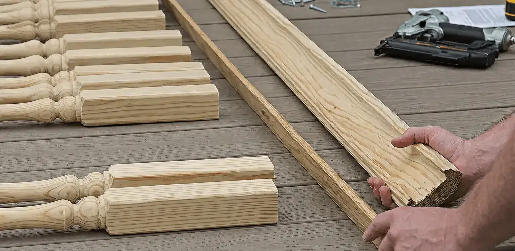Handrail installation materials and wood components for stair rail work in Naperville, IL
